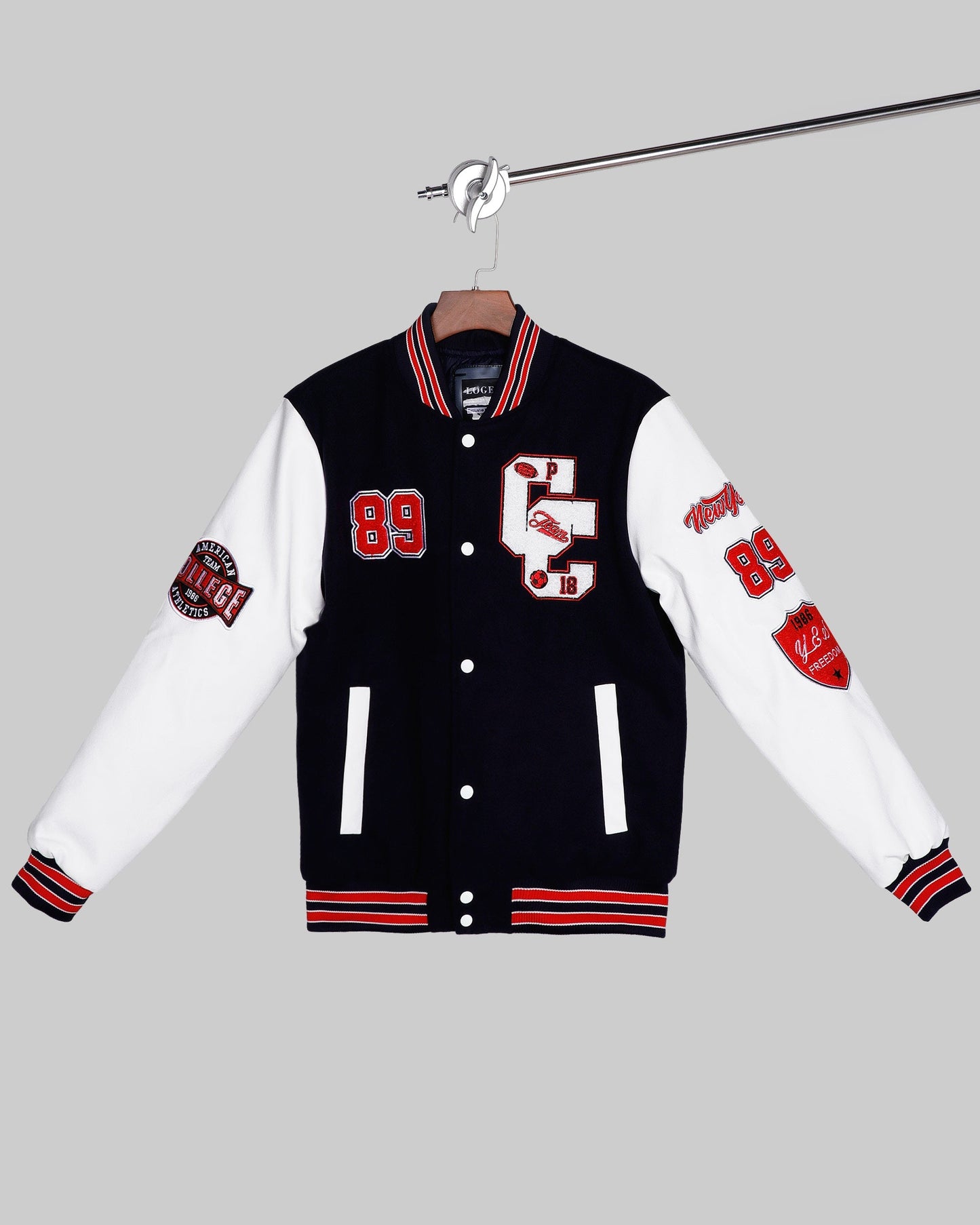 Blouson aviateur de baseball à manches contrastantes