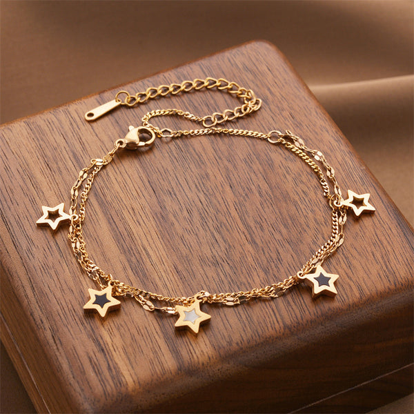 Double Layer Pentagram Titanium Steel Bracelet - Stuffs & Savers