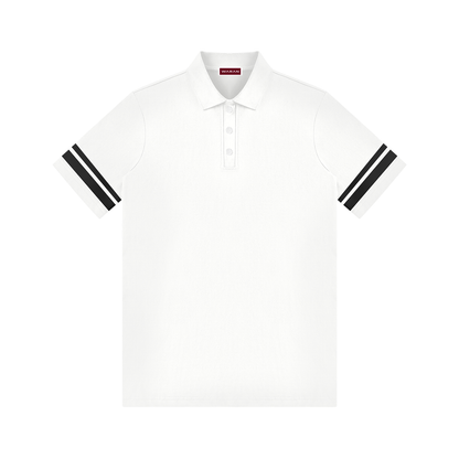 Women's Striped Color Block Polo Dress 210GSM