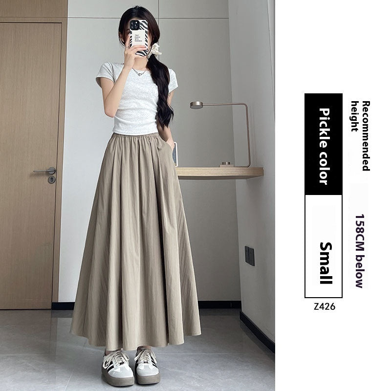 Summer High Waist A- Line Slimming Pleated Dress
