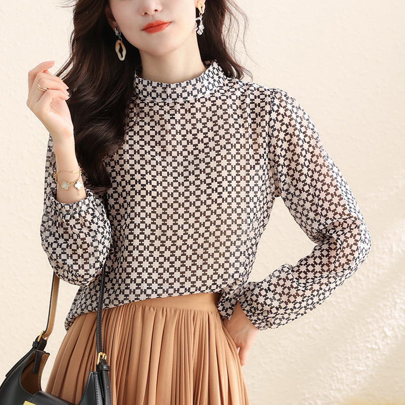 Loose Belly-covering Chiffon Shirt Top