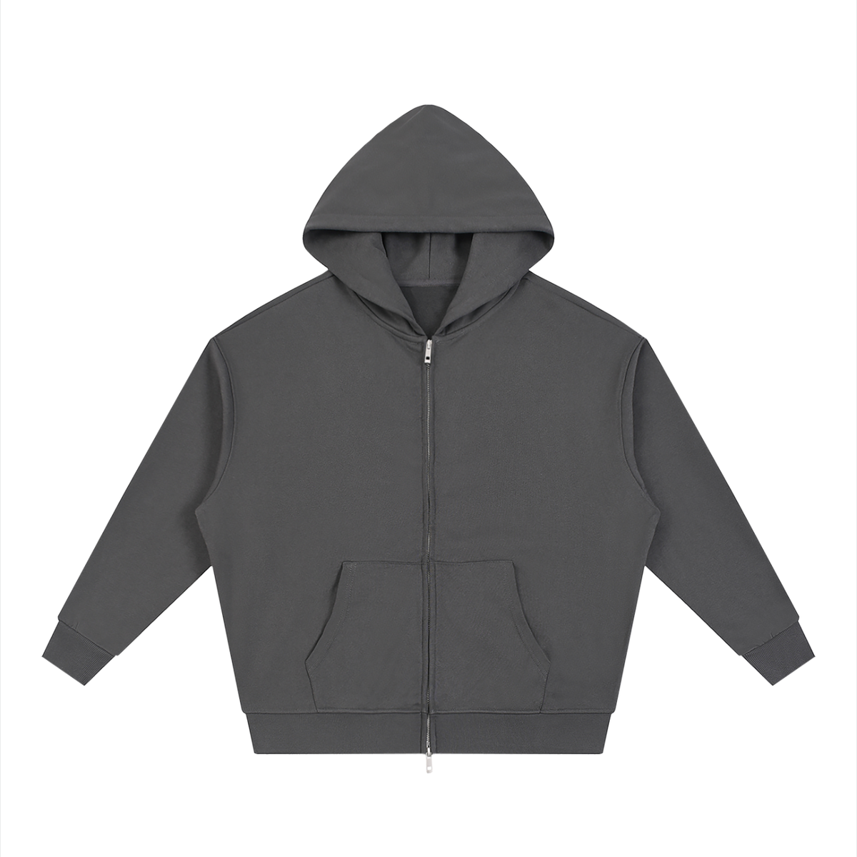 Waran Unisex Loose Solid Full Zip Hoodie