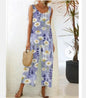 Floral Print Chic Casual Knit Suspender Jumpsuit