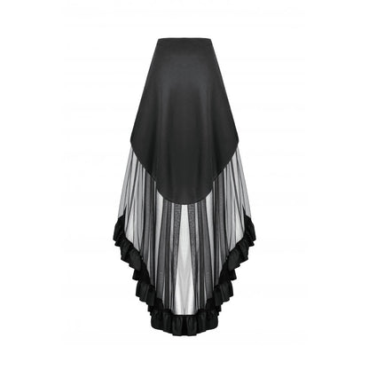 Dark in Love Belladonna Mesh Buckled Goth Skirt in Black