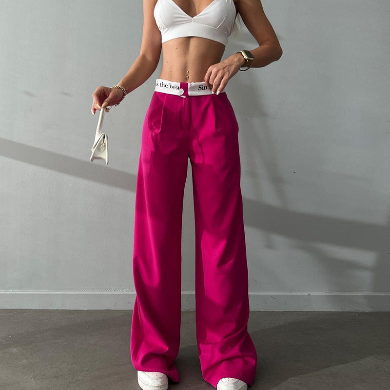 Knitted High Waist Loose Trousers