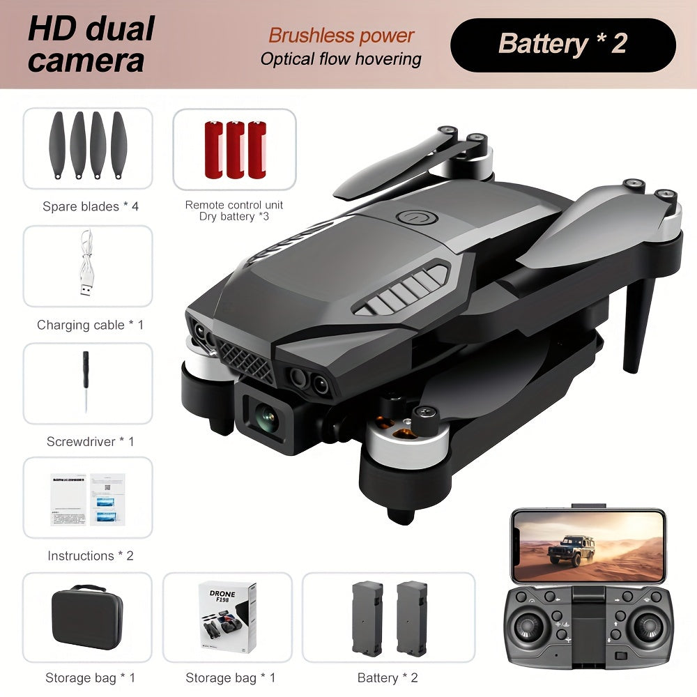 ESULOMP Brushless Drone - HD Dual Camera RC Quadcopter F196