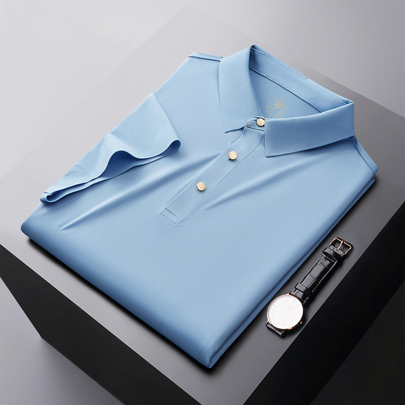 Seamless Adhesive Non-ironing Short-sleeved Polo Shirt