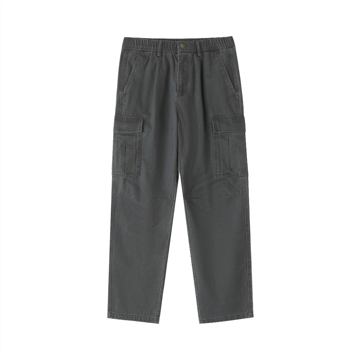 Cotton Elastic-Waist Cargo Pants 300GSM