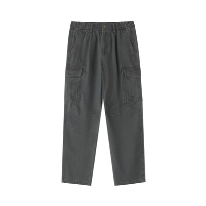 Cotton Elastic-Waist Cargo Pants 300GSM