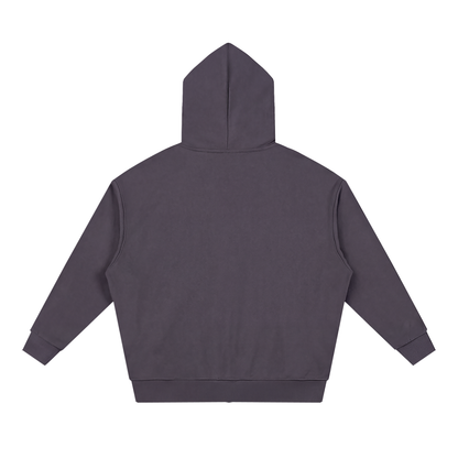 Unisex Loose Solid Full Zip Hoodie