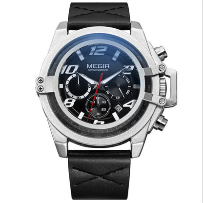 Montre à quartz multifonctionnelle chronographe MEGIR