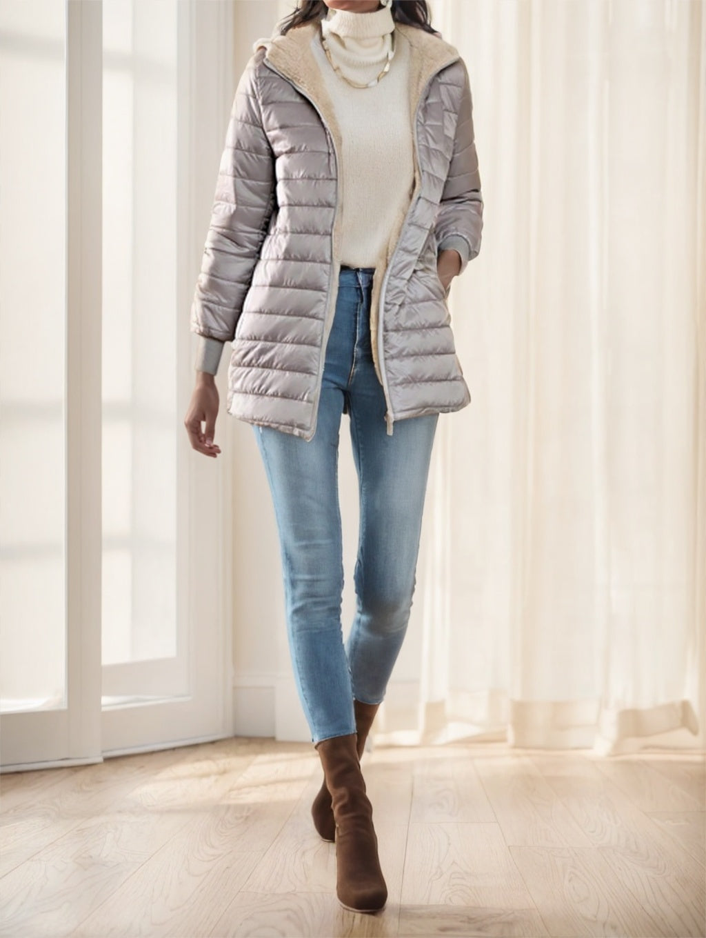 Aveloria Modichic Fleece Hooded Padded Coat