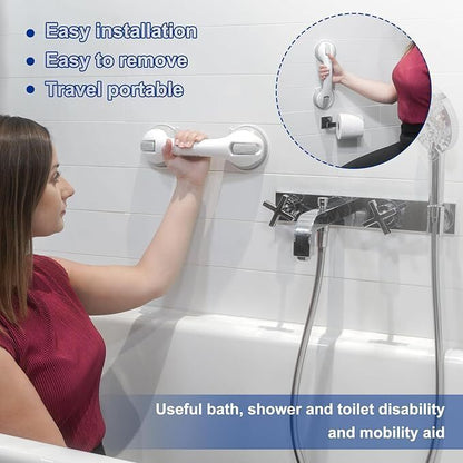 2 X SAFETY SUPPORT HAND RAIL HANDLE BAR GRIP GRAB SUCTION BATH BATHROOM SHOWER