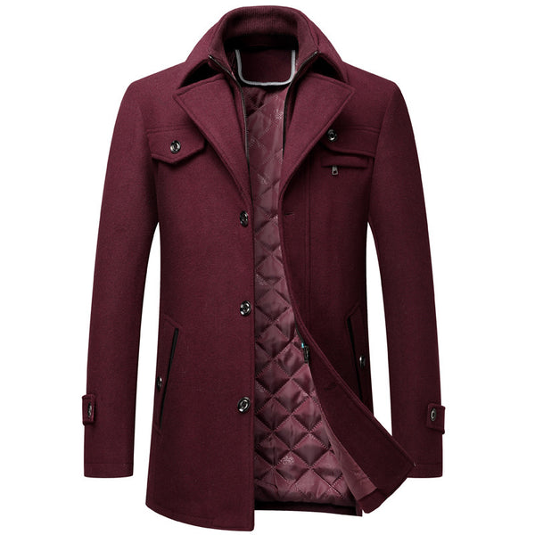 Manteau épais en laine pour homme