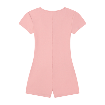 Women's Dual-Function Cape Tie-Waist Romper 250GSM