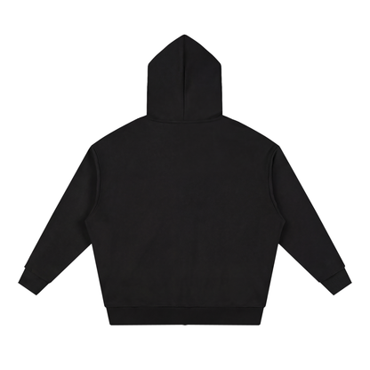 Waran Unisex Loose Solid Full Zip Hoodie