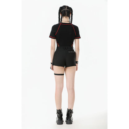 Dark in Love Gwen Pleated Garter Shorts
