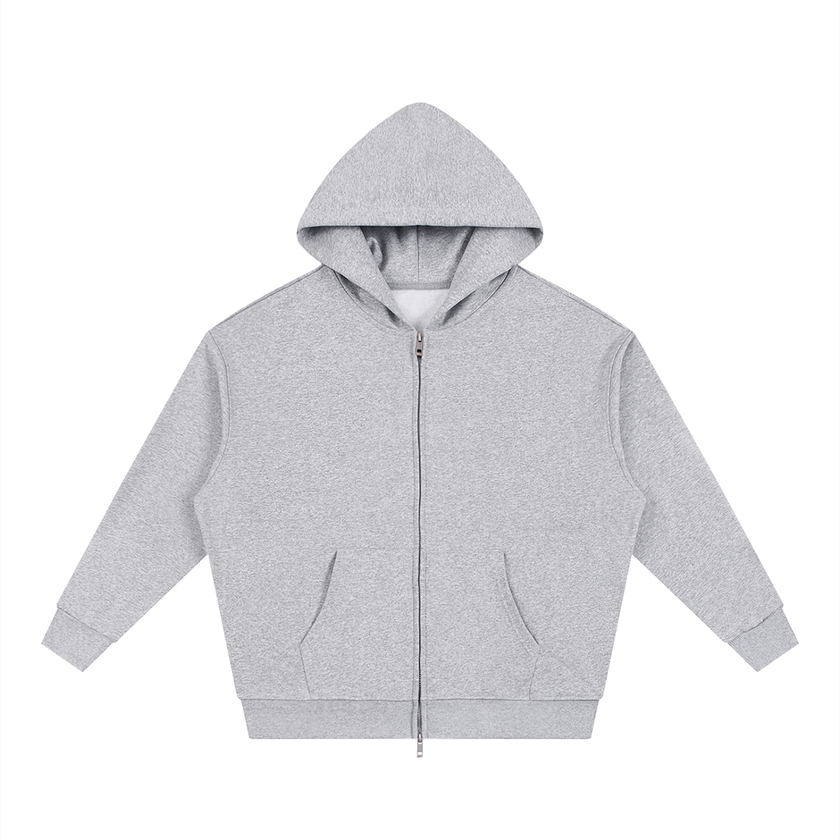 Waran Unisex Loose Solid Full Zip Hoodie