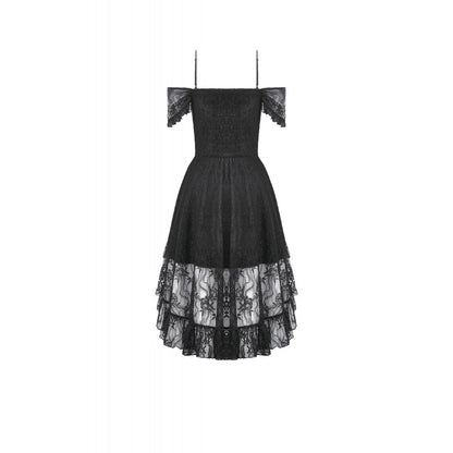 Dark in Love Romantic Gothic Lace Layered High-Low Dress