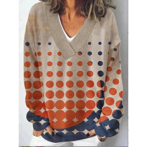Women's 3D Digital Floral Print Long Sleeve Pullover