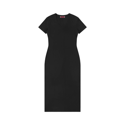 Women's V-Neck Short Sleeve Maxi Dress 260GSM