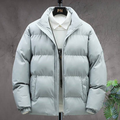 Mens Stand-collar Warm Plus Velvet Jacket