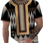 Men's Casual Crew Neck T-Shirt with Vibrant Geometric Print