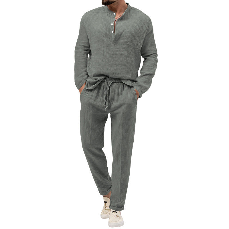 Casual T-shirt Long Sleeve Shirt Trousers Suit