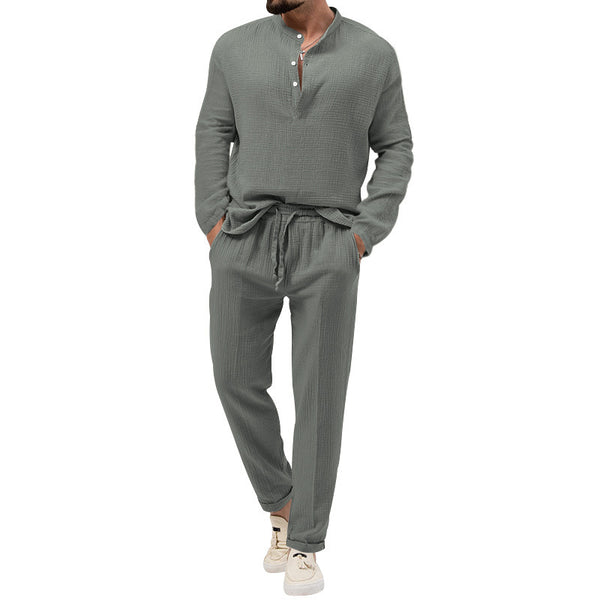 Casual T-shirt Long Sleeve Shirt Trousers Suit