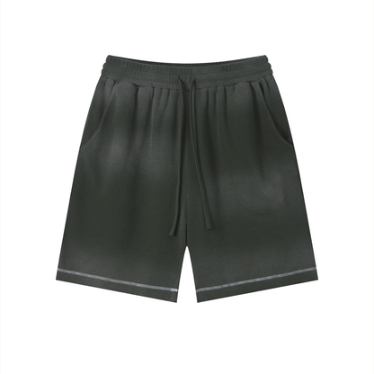 Unisex Sunfade Waffle Raw Hem Shorts
