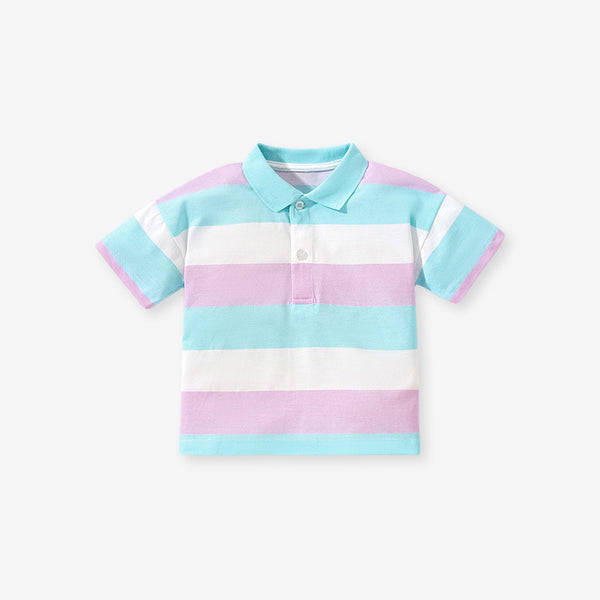 Polo Shirt Short Sleeve Striped Cotton Boy - Stuffs & Savers