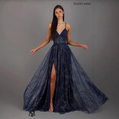 Women's High Waist Flared Hem Split Maxi Dress