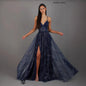 Women's High Waist Flared Hem Split Maxi Dress