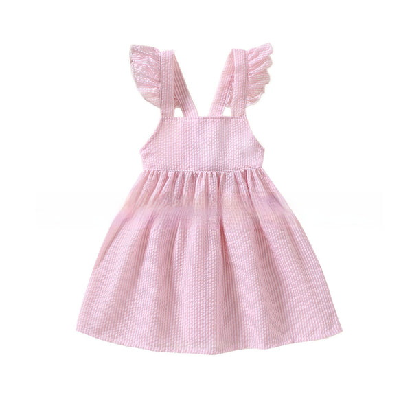 Robe d'été sans manches bouffante à volants pour bébé fille