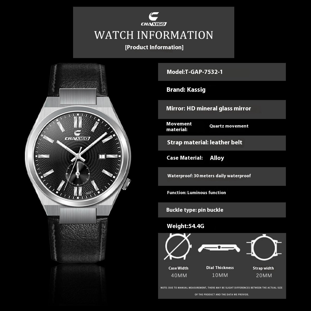 Stainless Steel Quartz Watch Waterproof