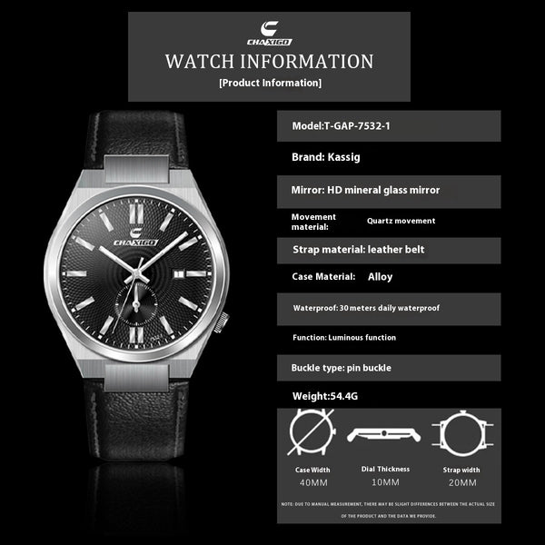 Stainless Steel Quartz Watch Waterproof