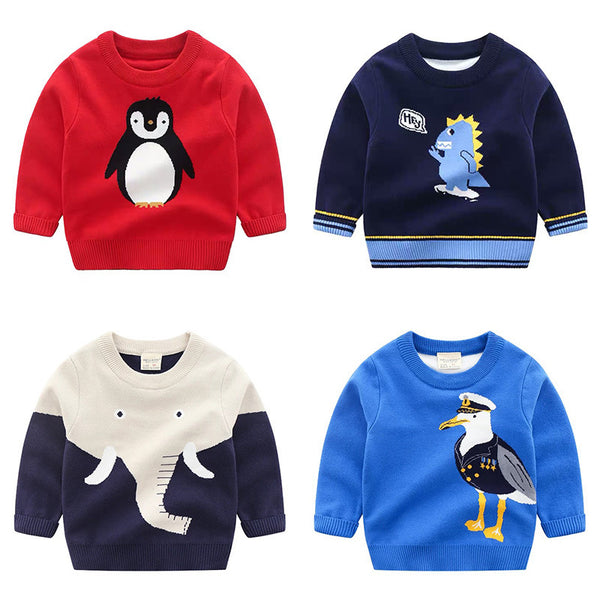 Children's Cartoon Kitted Sweater - Stuffs & Savers