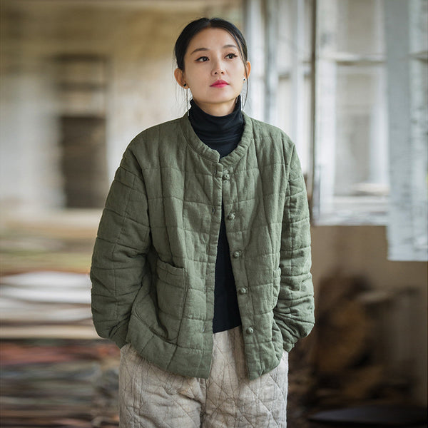Manteau court rembourré en coton pour femme