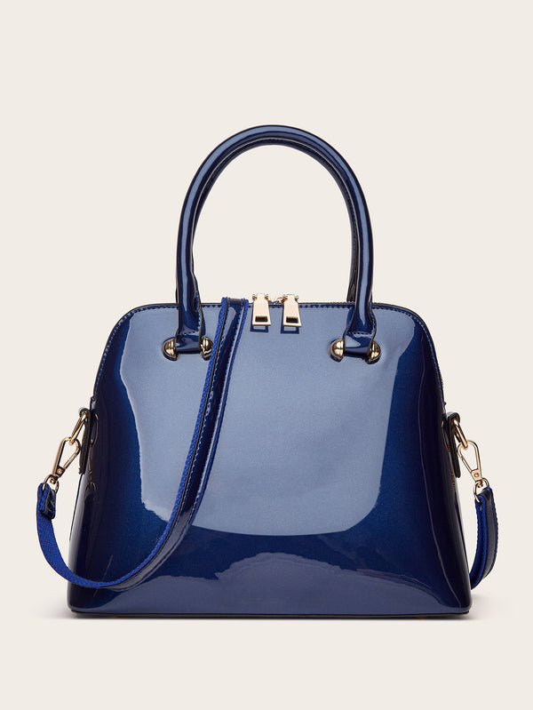 Women's PU Leather Shiny Tote Bag