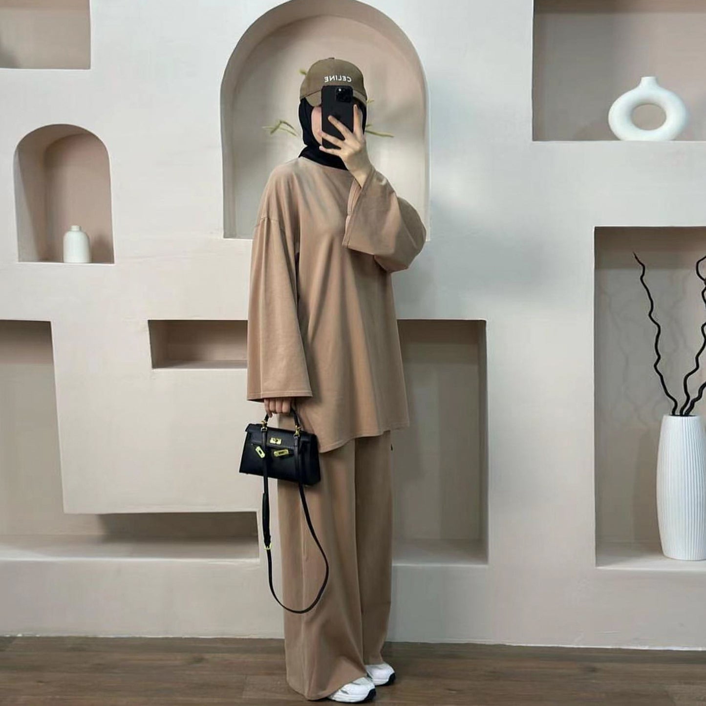 Solid Color Loose Two-piece Suit