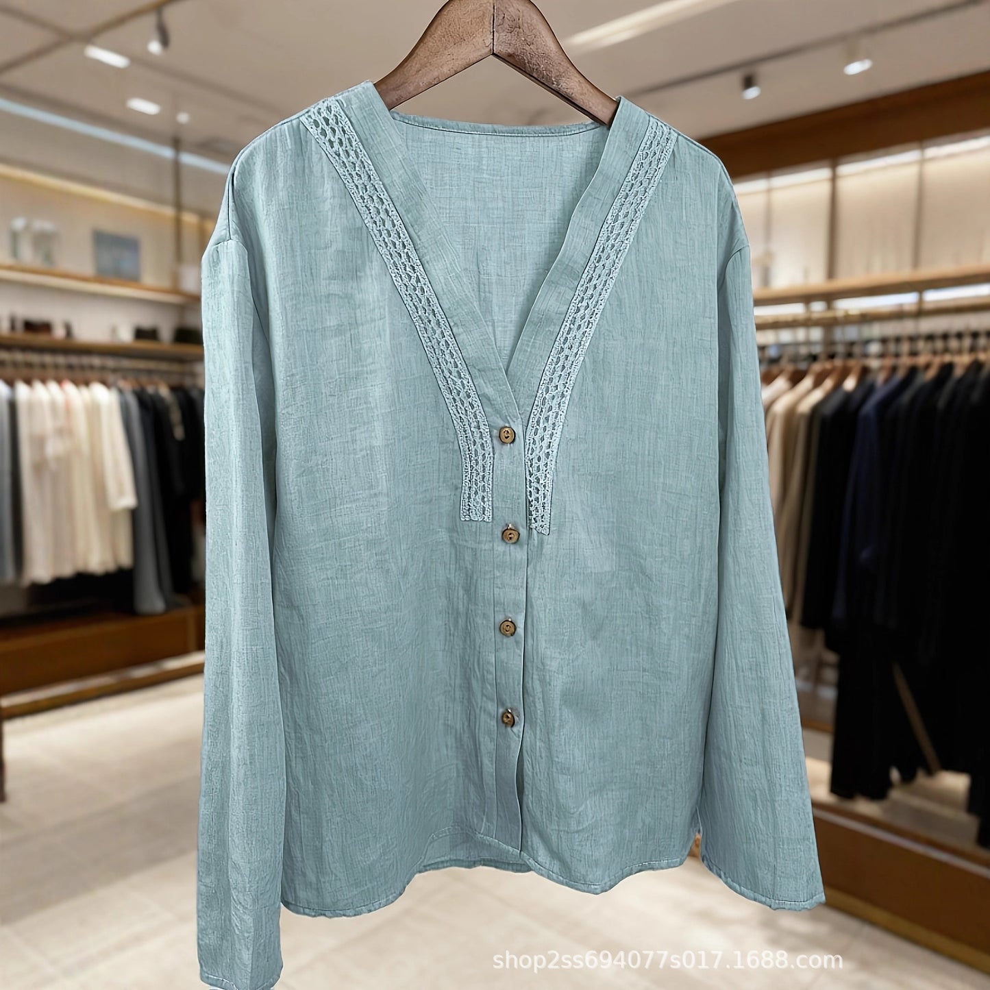 V-Neck Linen Shirt