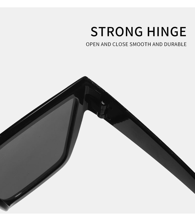 Nouvelles lunettes de soleil personnalisées à grande monture européennes et américaines, lentille monobloc, style INS, lunettes de sport