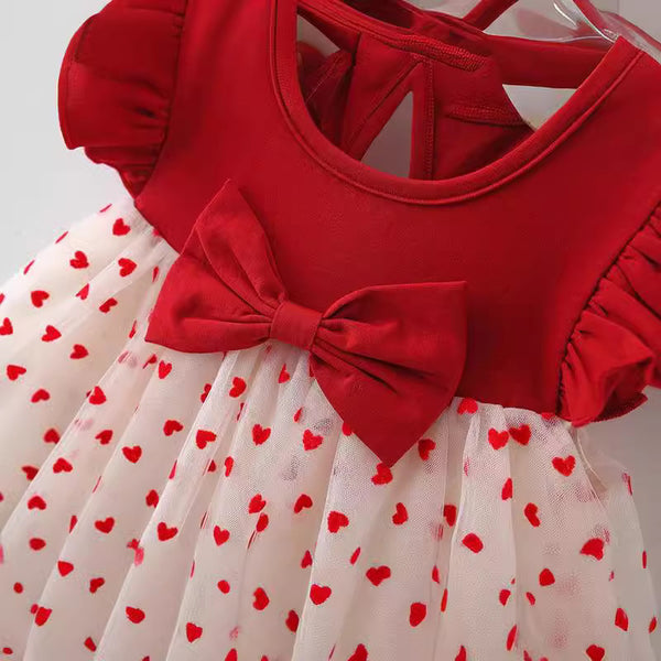 Girls Love Heart Princess Dress - Western Style