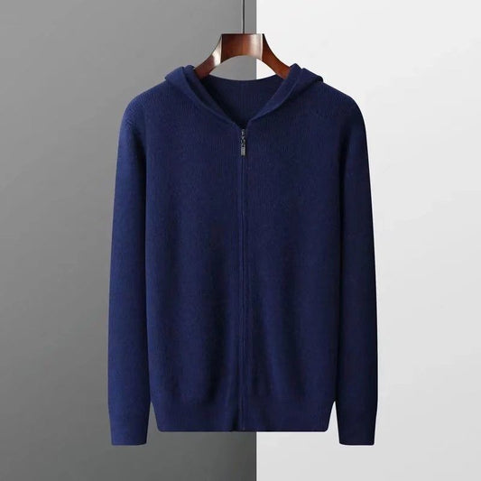 Men's Zipper Hooded Sweater Cardigan