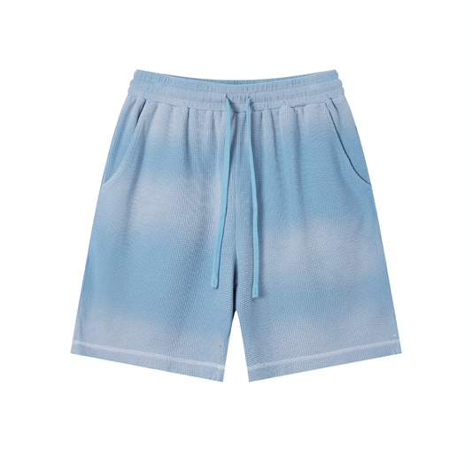 Unisex Sunfade Waffle Raw Hem Shorts