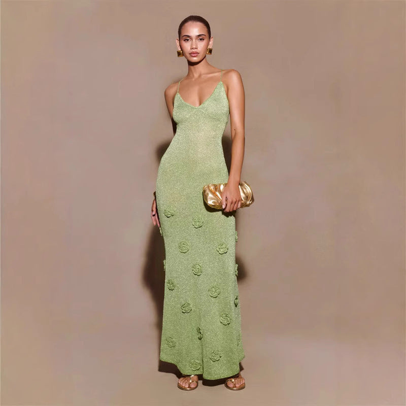 Knitted Suspenders Dress