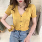 Retro V-neck Short Top Cardigan