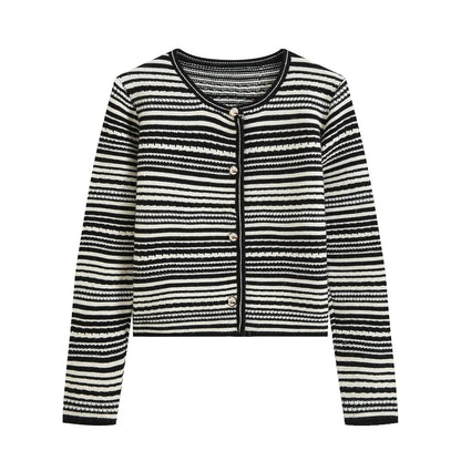 striped knitted sweater for women
