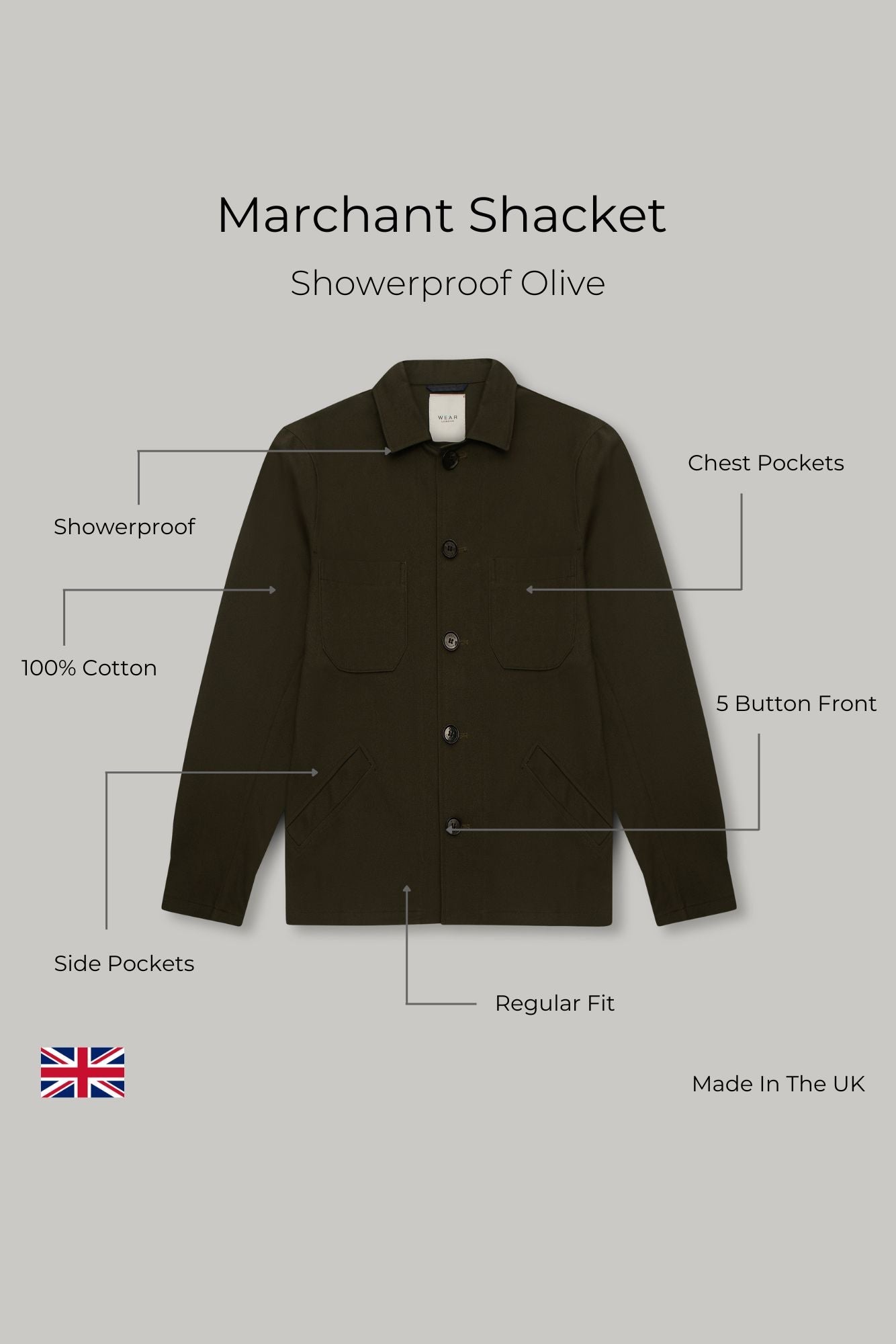 Marchant Unlined Shacket - Showerproof Olive