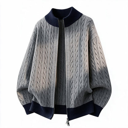 Stand Collar Knit Cardigan